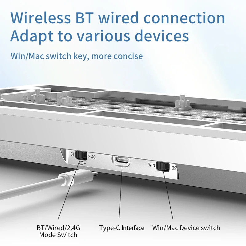 YINDIAO Y75PRO Mechanical Keyboard kit Aluminum alloy Triple Mode Wireless Bluetooth Esports Gaming Custom-Made Gift