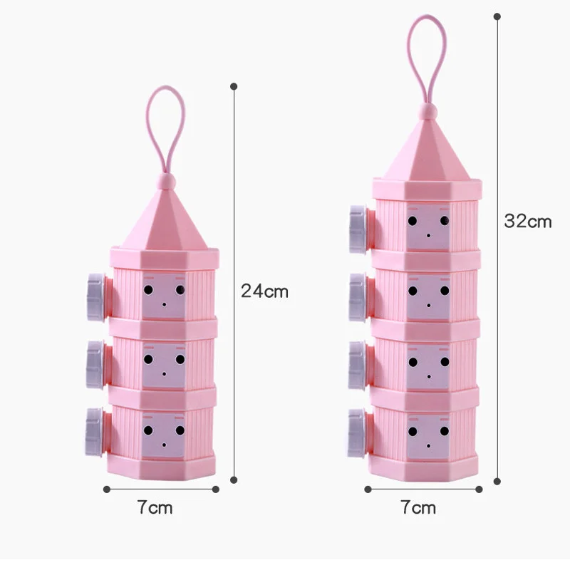 3/4ベビーフード,ポータブル,子供用スナックボックス,蓋付き,子供用ミルクディスペンサー,シリアル収納ボックス