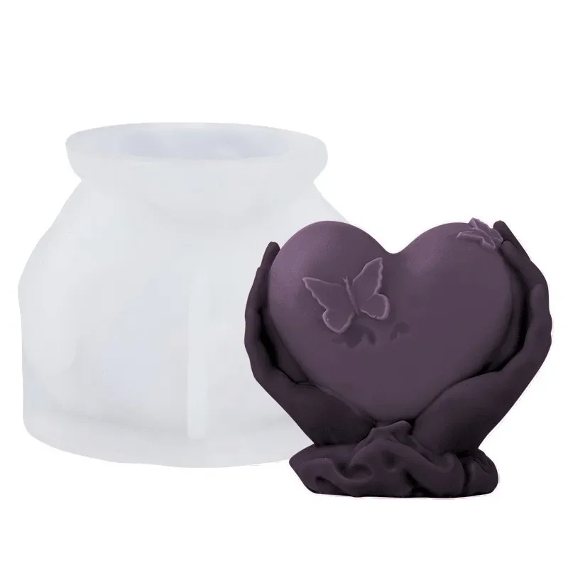 VERIDIAN ثلاثية الأبعاد الحب قوالب السيليكون عقد الحب فراشة DIY بها بنفسك على شكل قلب الناشر حجر الايبوكسي الراتنج قوالب مستلزمات صناعة الشموع #5