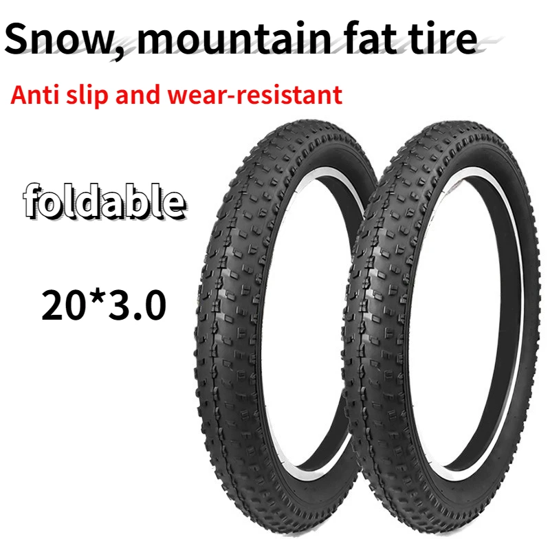 

20 inch bicycle tire 20X3.0 Fat tire Heavy Duty High-Performance Wear-Resistant E-Bike Mountain Snow Bike Tire