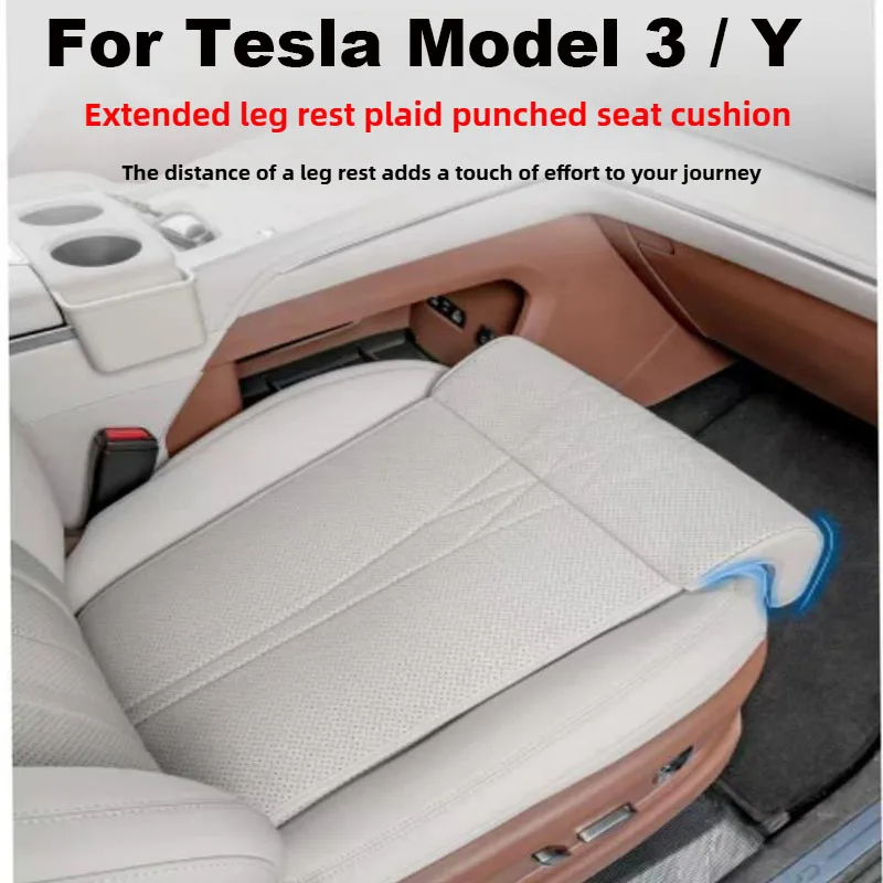 Leather Car Seat Extender Cushion Leg Support Pillow Memory Foam Knee Pad Long-Distance Driving Office Home Driver Protector Mat