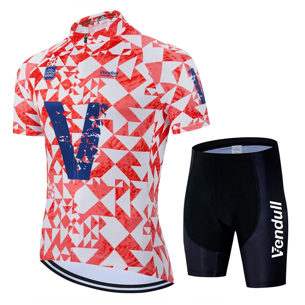 

2025 Vendull Pro Bicycle Team Short Sleeve Maillot Ciclismo Men's Cycling Jersey Sets Summer Breathable Cycling Clothing Suit