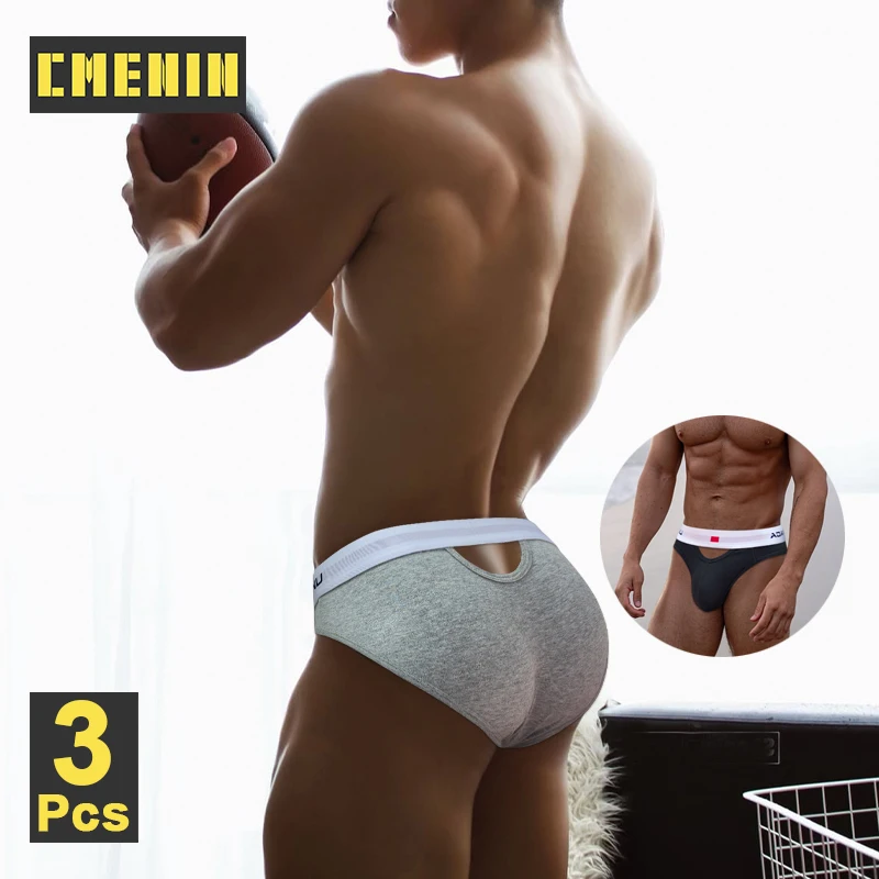 

3Pcs Cotton Men Underwear Sexy Gays Bikini Men Briefs Softness Man Briefs Underwear Sissy Hollow Sports Mens Panties Underpants