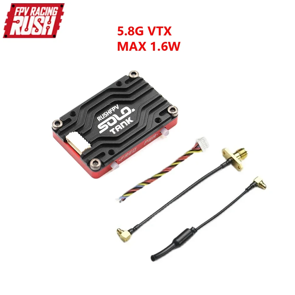 

RUSHFPV RUSH TANK SOLO VTX 5.8G 48CH PitMode Pitmode 25mW 400mW 800mW 1.6W Adjustable 2-6S Microphone for FPV Long Range Drone