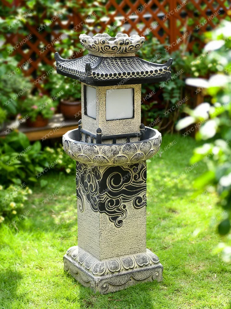 

Garden Lamp Garden Chinese Style Lawn Lamp Floor Landscape Lamp Solar Yard Landscaping Imitating Stone Lighthouse