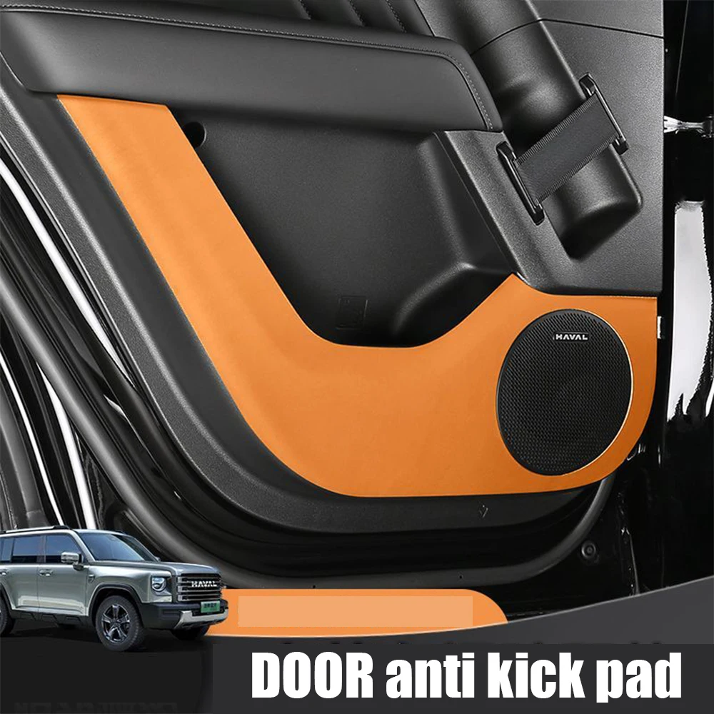 For Great Wall Haval Raptor MengLong 2023 2024 Leather Car Door Anti Kick Pad glove Storage Box Anti-Kick Mat Sticker Accessorie