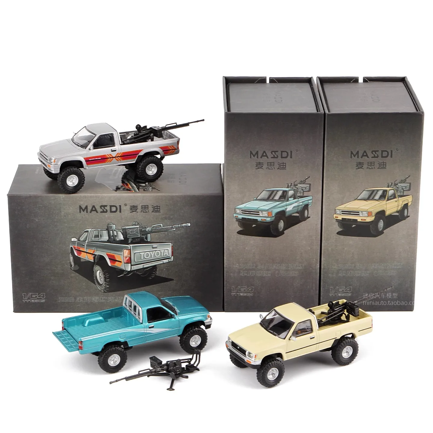 

MASSDI 1/64 Toyota Hilux Battlefield грузовик автомобиль из сплава моторная машина литая под давлением металлическая модель детский рождественский подарок игрушки для мальчиков