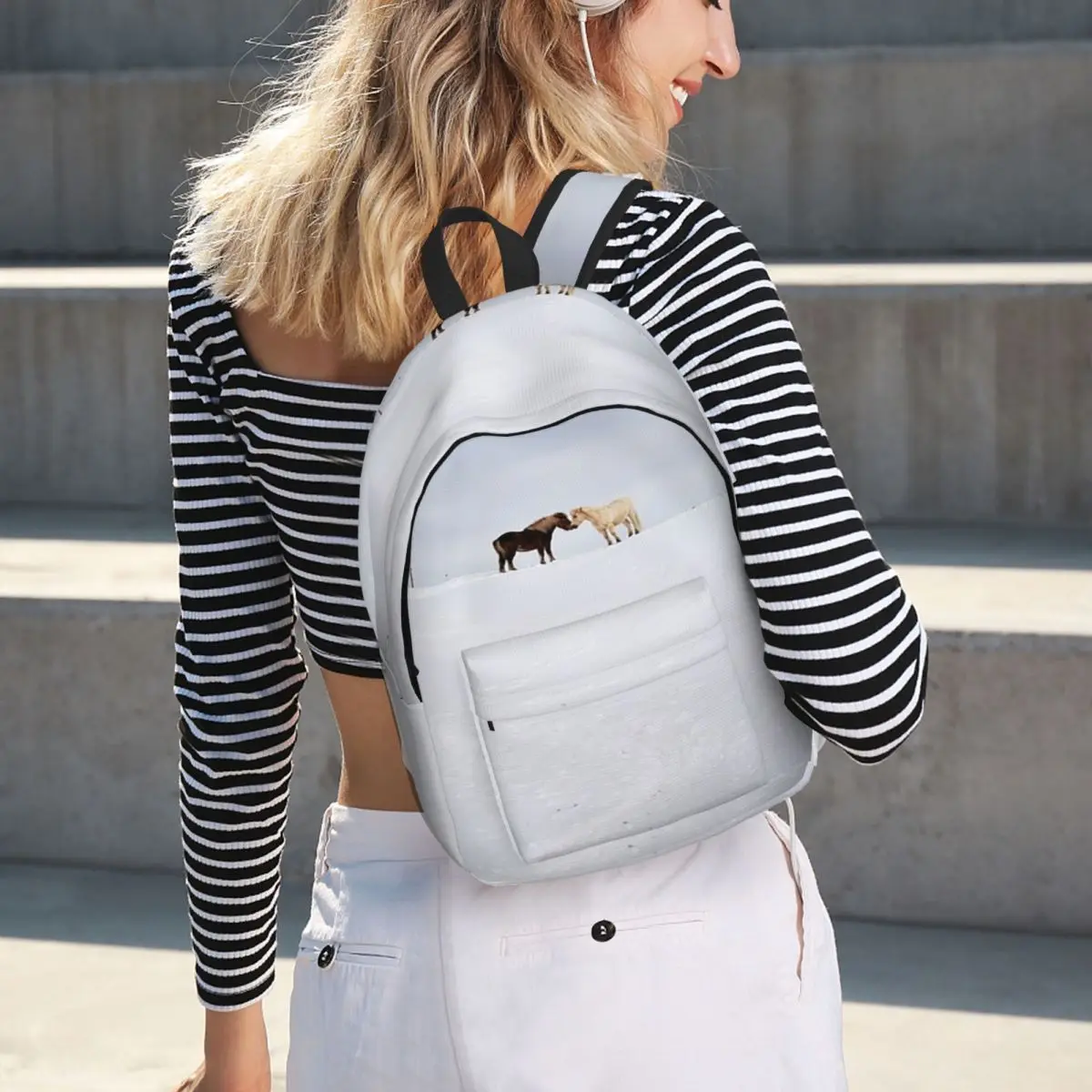 Meeting With A Friend Student Backpack School Bag Hiking Travel Daypack for Men Women Fashion Bookbag Shoulder Bags