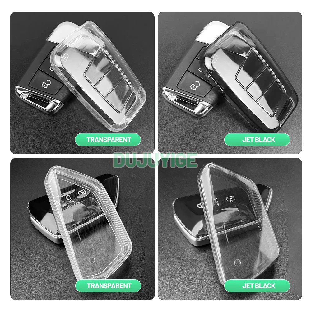 Clear TPU Car Key Case For VW Passat B9 2023-2026 Key Fob Cover Protector Shell Auto Accessories 2024 2025