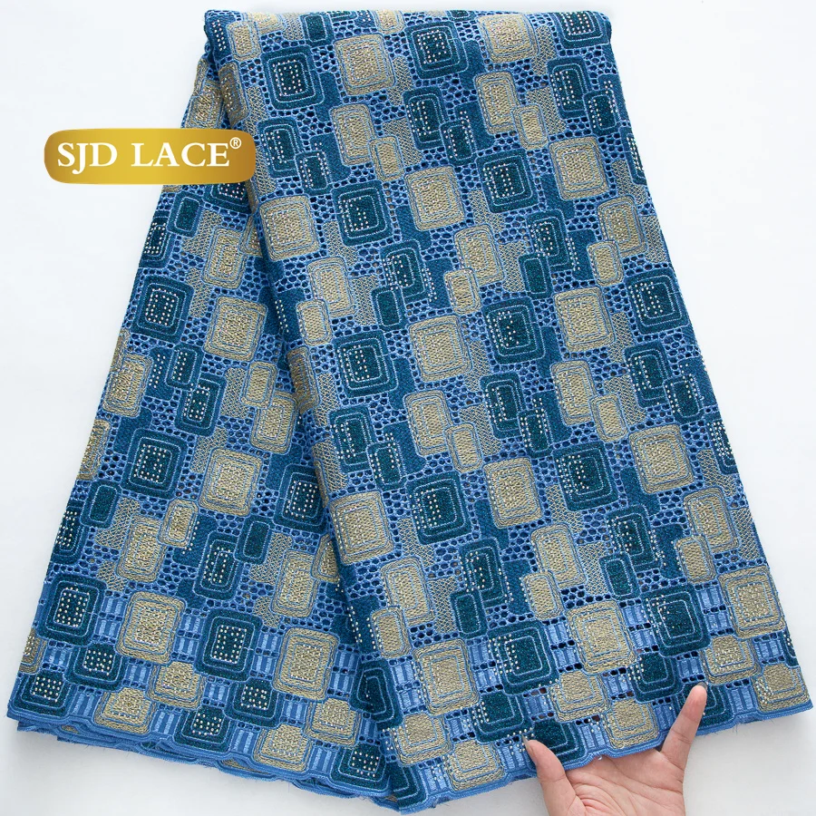

SJD LACE Swiss Voile Lace African Lace Fabrics 2025 High Quality Nigerian Cotton Lace for Sewing Women Wedding Party 4477