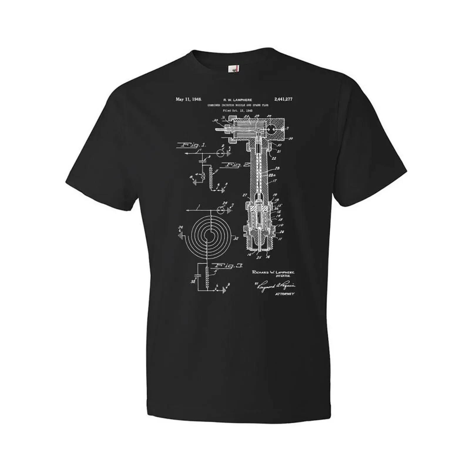Fuel Injector Patent T Shirt Mechanic Repair Shop vintage Washed homme streetwear Soft Stretched graphic Versatile