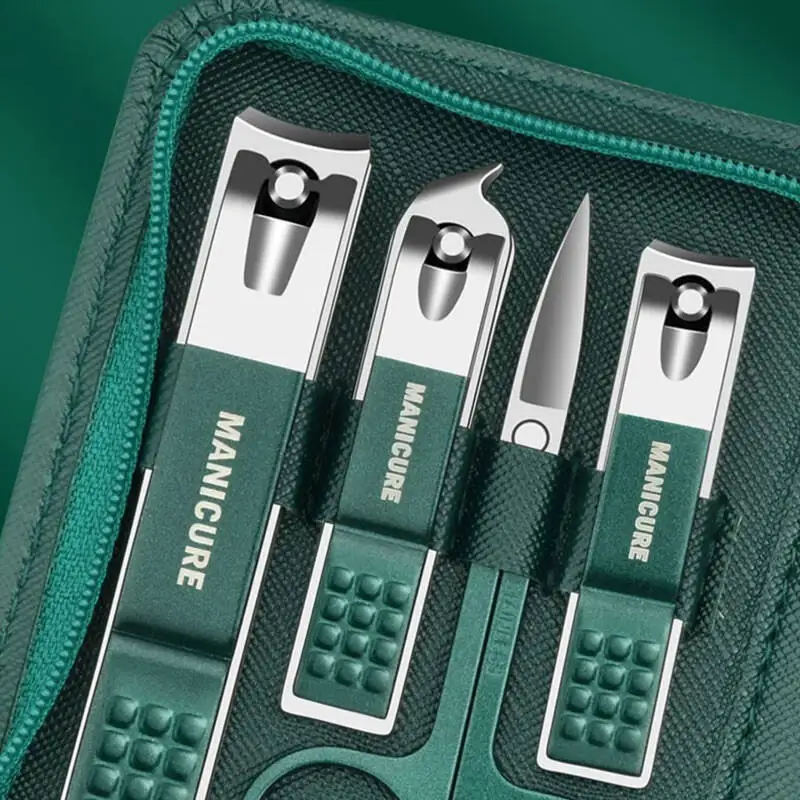 6-9 Pcs Manicure Set With Leather Case Professional Foot And Face Care Tool Kits Stainless Steel Nail Clipper Sets Gift view 3
