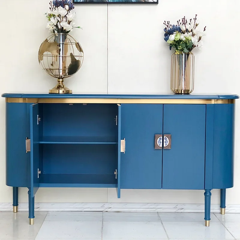 Blue light luxury foyer, entrance cabinet, living room decorative cabinet, locker, side cabinet, complete