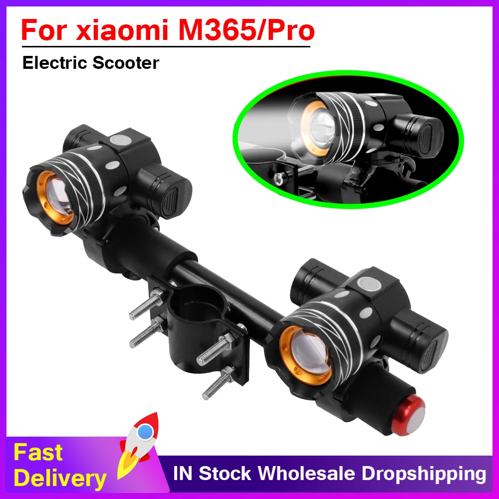 Scooter LED Lamps Lights USB Rechargeable Headlight Zoomable for Ninebot MAX G30 For Xiaomi M365 Electric Scooter Front Lamp