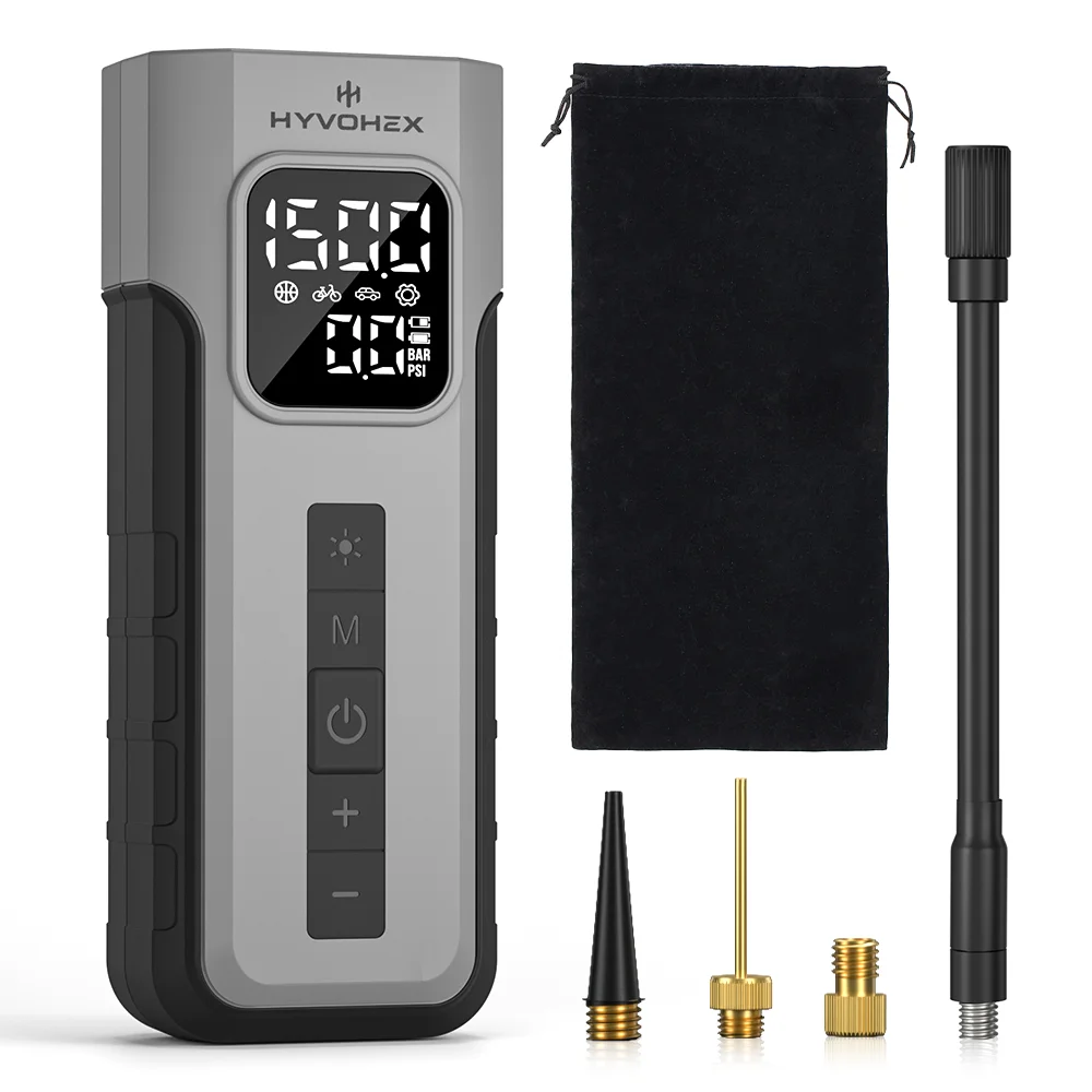 AliExpress HYVOHEX C2 Wireless Car Air Compressor 100% Duty Cycle 4000mAh LED Light Tire Inflator Pump for Cars Motorcycles Balls