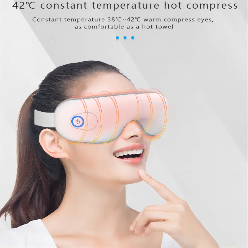 Eye Massager with Heat for Migraines Eye Mask with Bluetooth Airbag Eye Care Device for Eye Strain Relief Dry Eye Improve Sleep