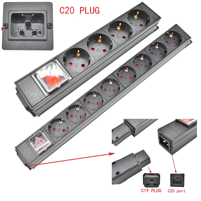 

PDU Power Strip Distribution Unit Cabinet 2-11 Way German Socket C20 port