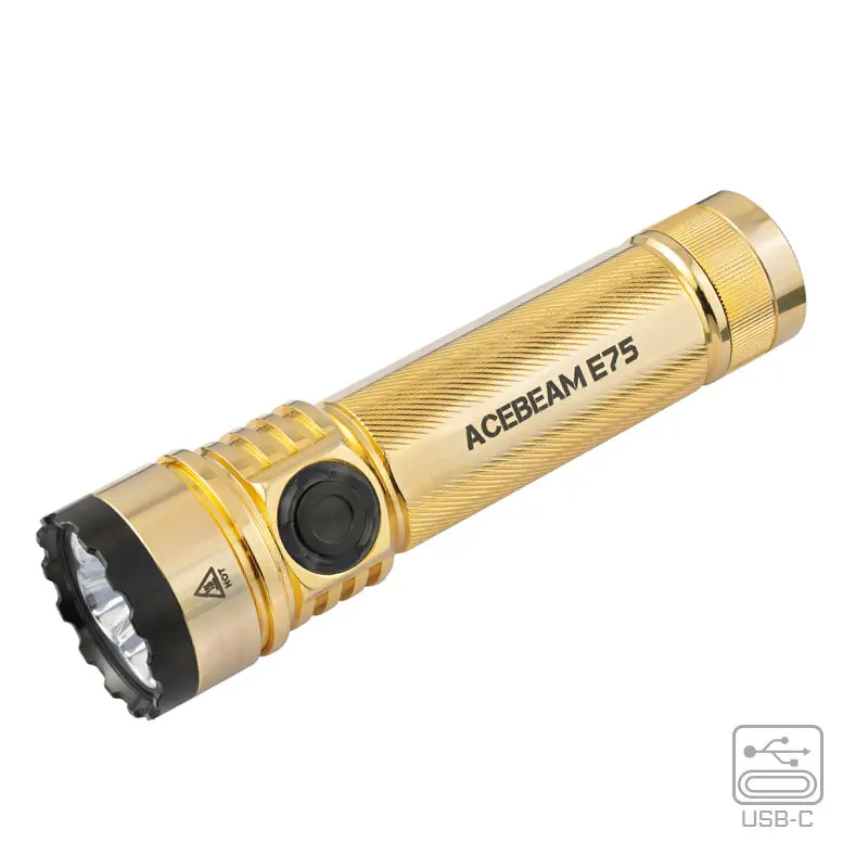ACEBEAM E75 クアッドコア LED 懐中電灯 USB C 充電式トーチ 21700