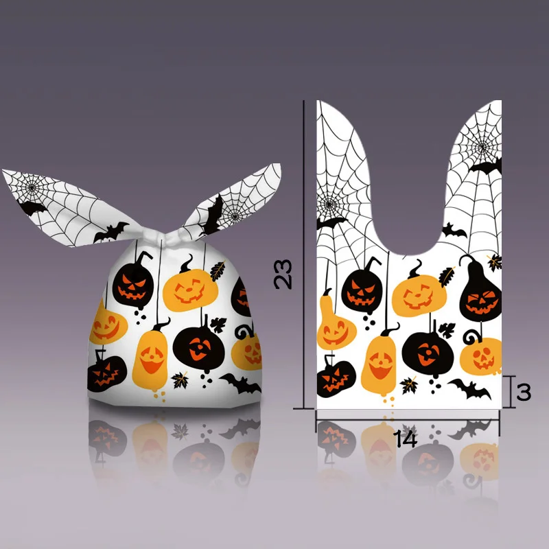 10/20 stücke Halloween Plastiktüten Kaninchen Ohr Süßigkeiten Tasche für Kinder Geschenk Kekse Dessert DIY Verpackung Zubehör Backen Dekor – Detail 9