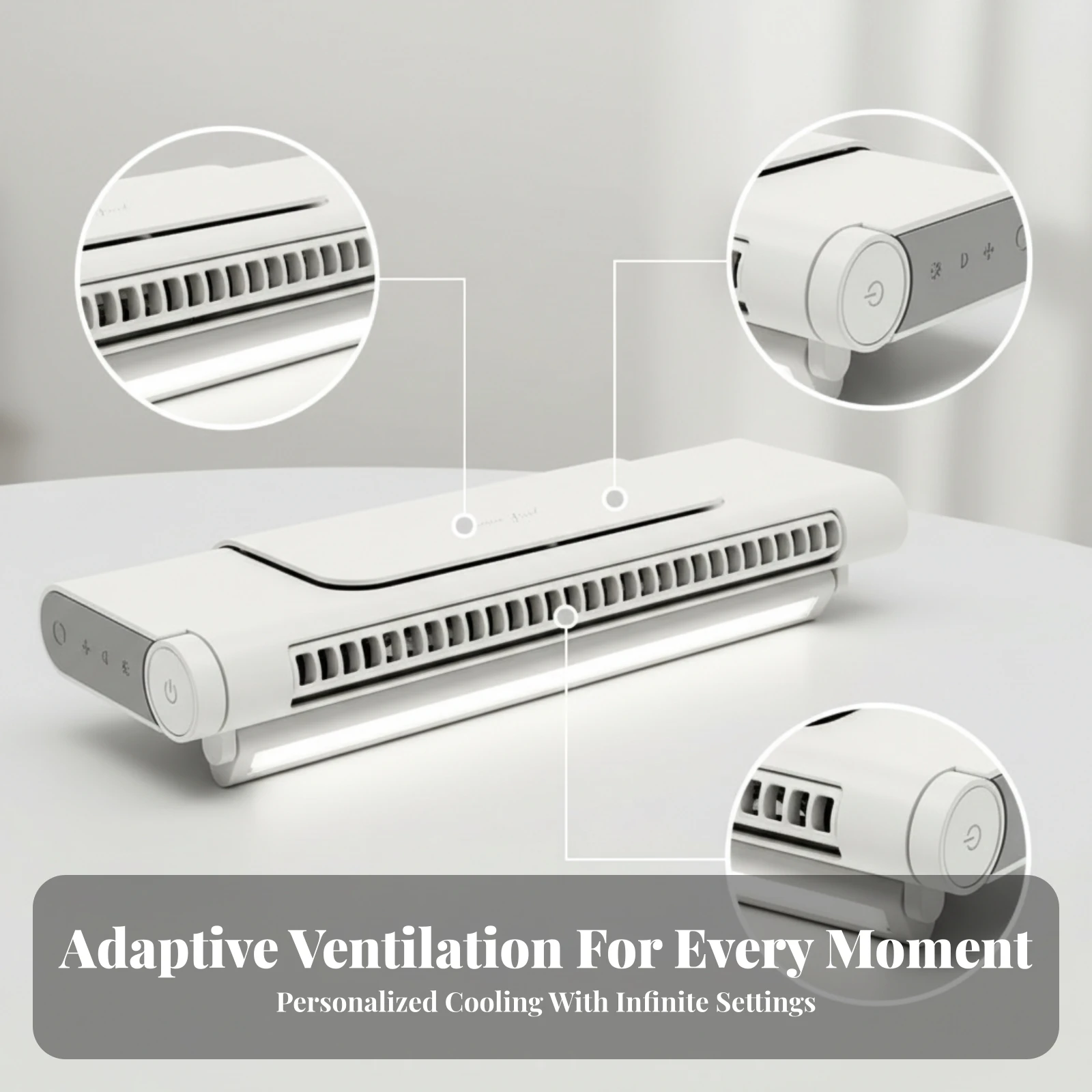 Clip-on Monitor Fan White Monitor Clamp-on Fan Office Cooling Space Saving 3 Speeds