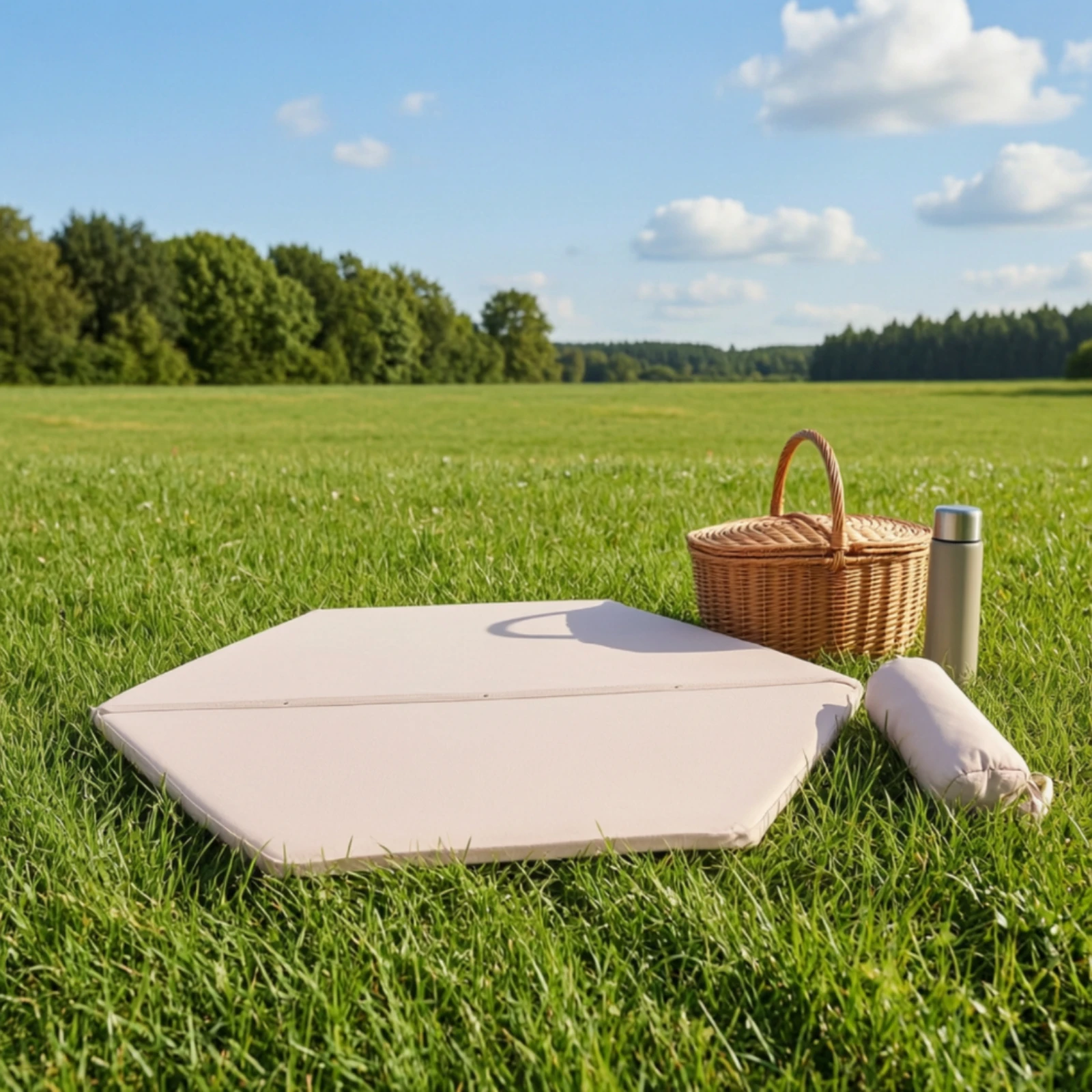 Self-Inflating Camping Mat Thick Camping Pad with Storage Bag Folding Sleeping Mat Moisture-Proof Long-Lasting for Campers, Tent