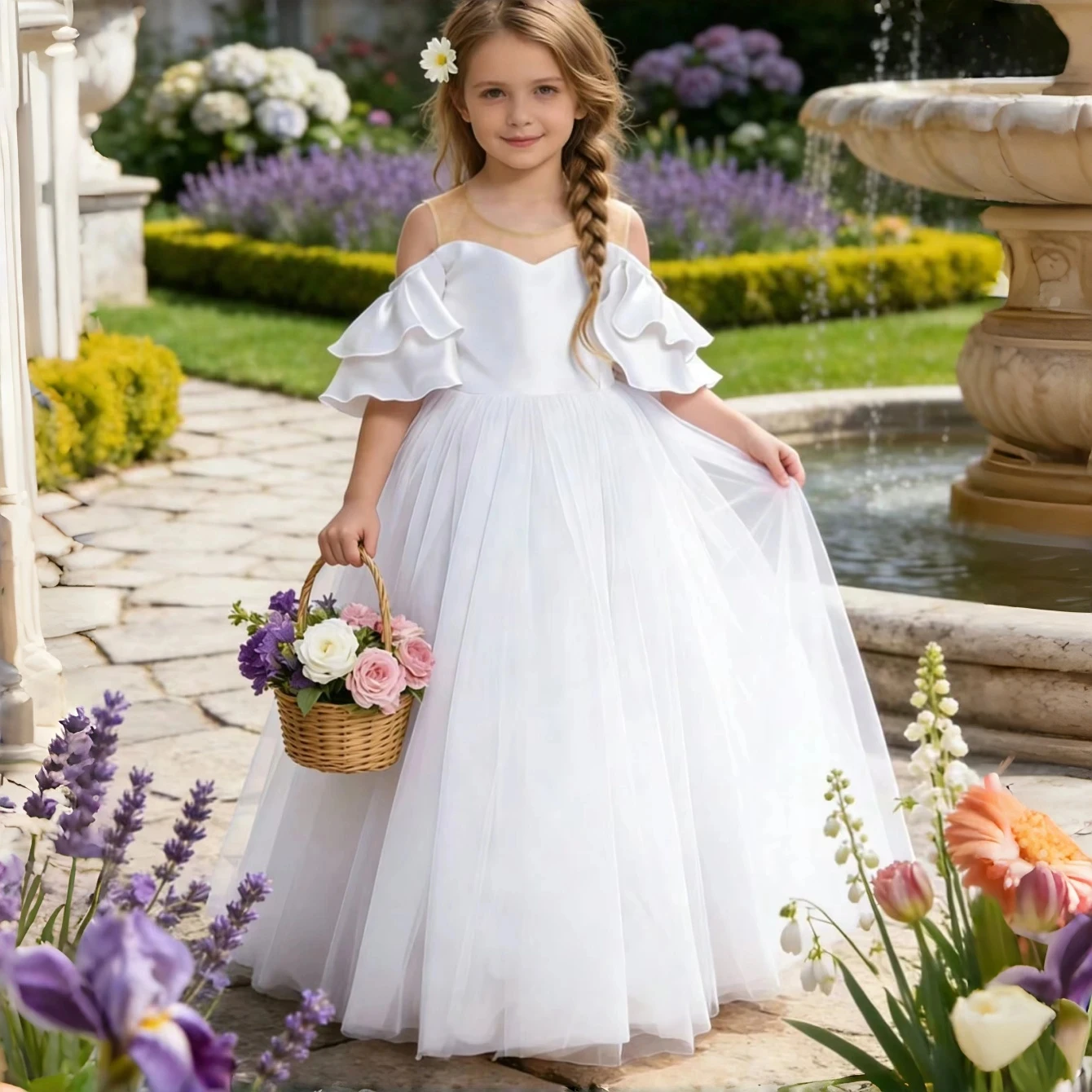 robe-de-demoiselle-d'honneur-blanche-personnalisee-pour-mariage-en-satin-a-manches-courtes-longue-elegante-pour-anniversaire-d'enfant-ou-premiere-communion
