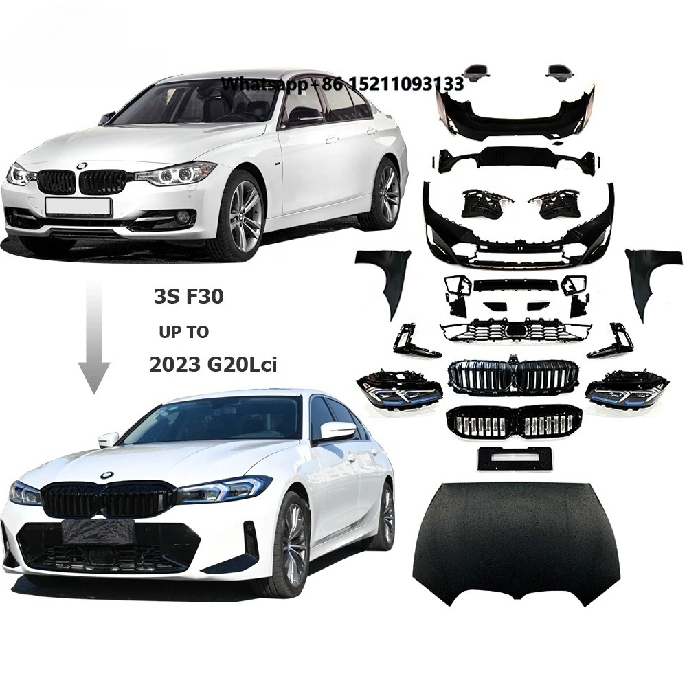 2013-2019 Year 3 Series F30 F35 Upgrade Accessories to G20 LCI Auto Body Systems 3S F30 Old to New Bodykit G20 Facelift