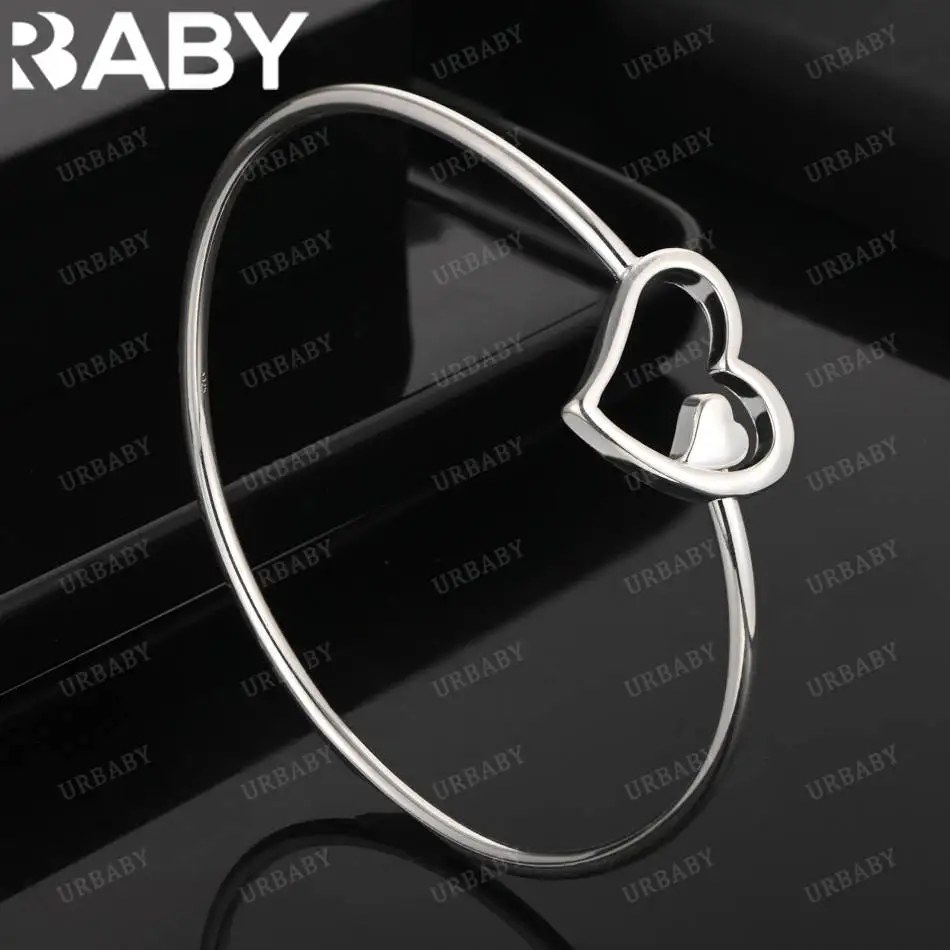 URBABY 925 الفضة الاسترليني تصميم هندسي الإسورة للنساء هدية للذكرى السنوية شعبية البرية الأزياء والمجوهرات الرومانسية