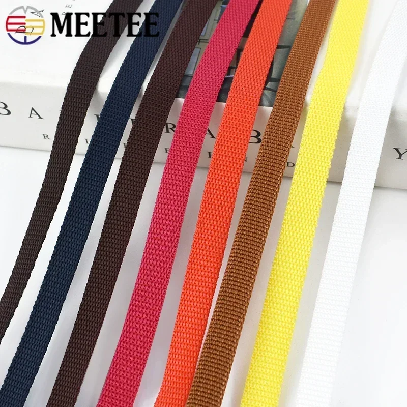 45Meters 10mm Meetee Polypropylene Webbing Band Bag Backpack Decorative Ribbon Strap Pet Collar Tape Sewing Material Accessories