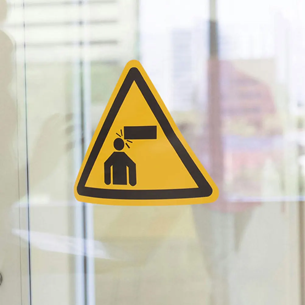4pcs Warning Stickers Safety Sign For Low Ceiling Watch Your Head Triangle Decal Machine Equipment Adhesive Caution Label