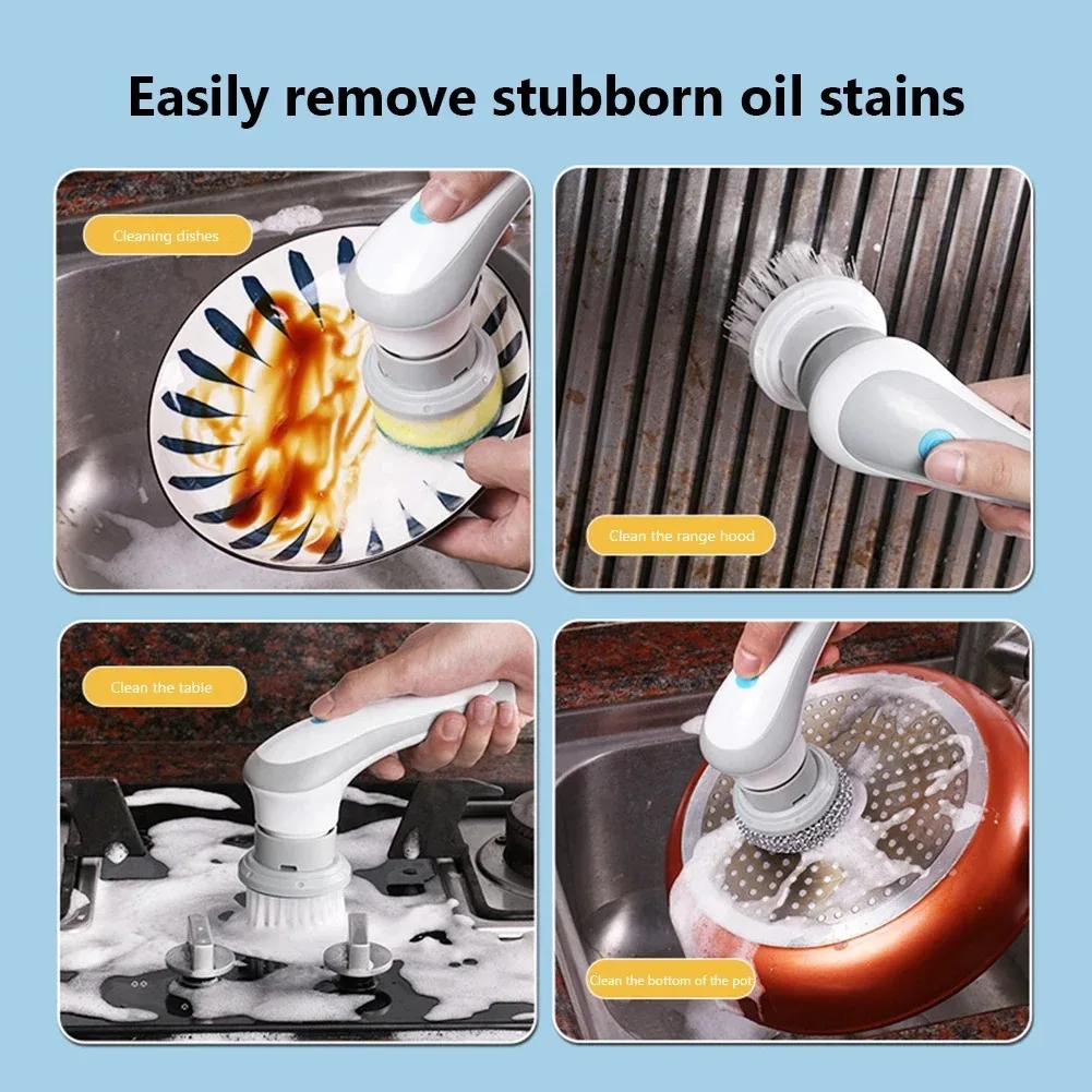 Handheld Cleaning Brush Bathroom Kitchen Cleaning Tool Wash Brush Dishwashing USB Bathtub Electric Brushes Sink Cleaner