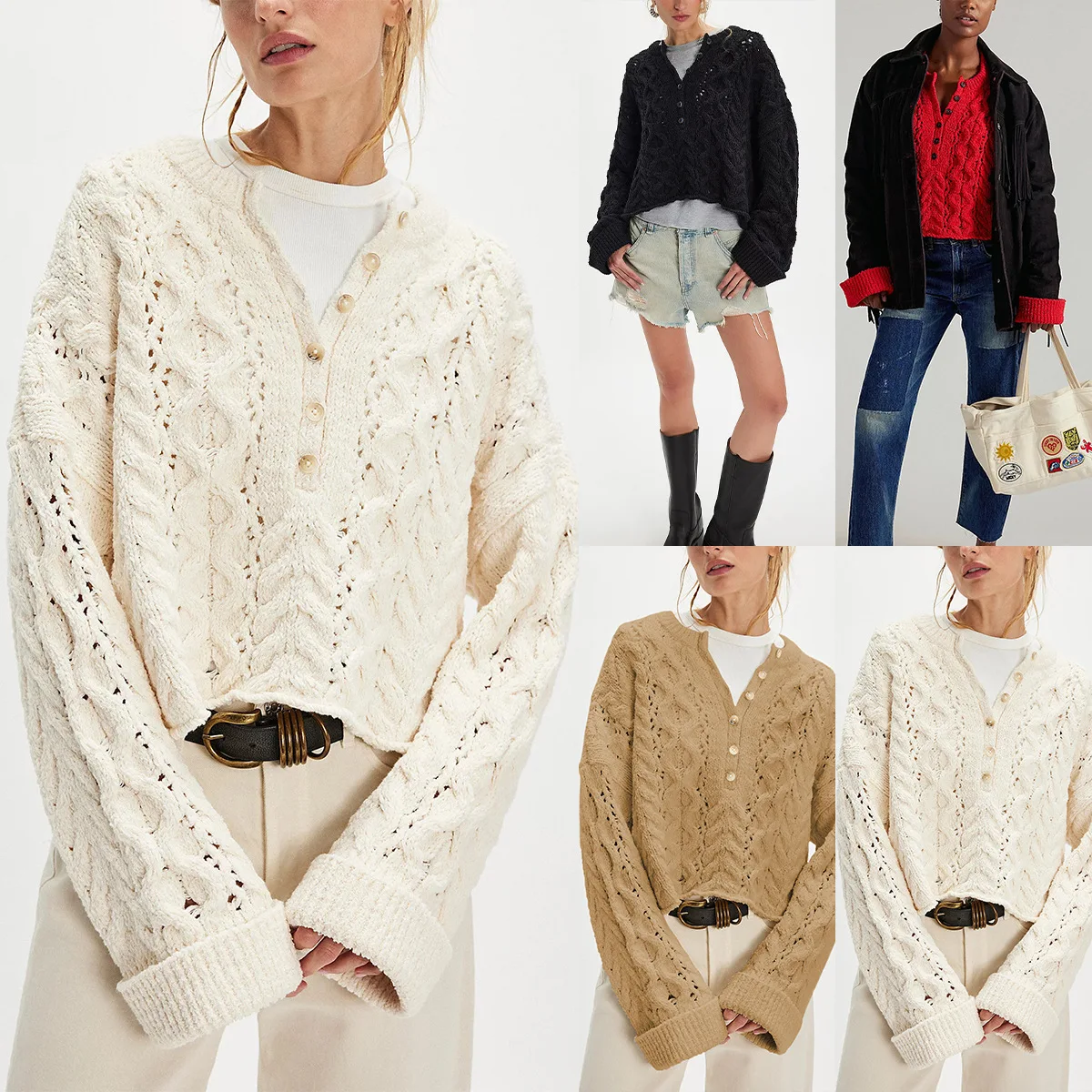 

Pullovers Women Sweaters Knitted V Neck Full Sleeve Jumpers Y2k Streetwear Elegant Splice Knit Casual Loose Autumn Winter