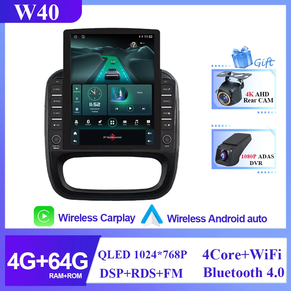 9.7 inch Auto Android Voor Renault Trafic 3 14-21 Voor Opel Vivaro B2 din Carplay GPS Navigatie intelligente Systeem Touchscreen