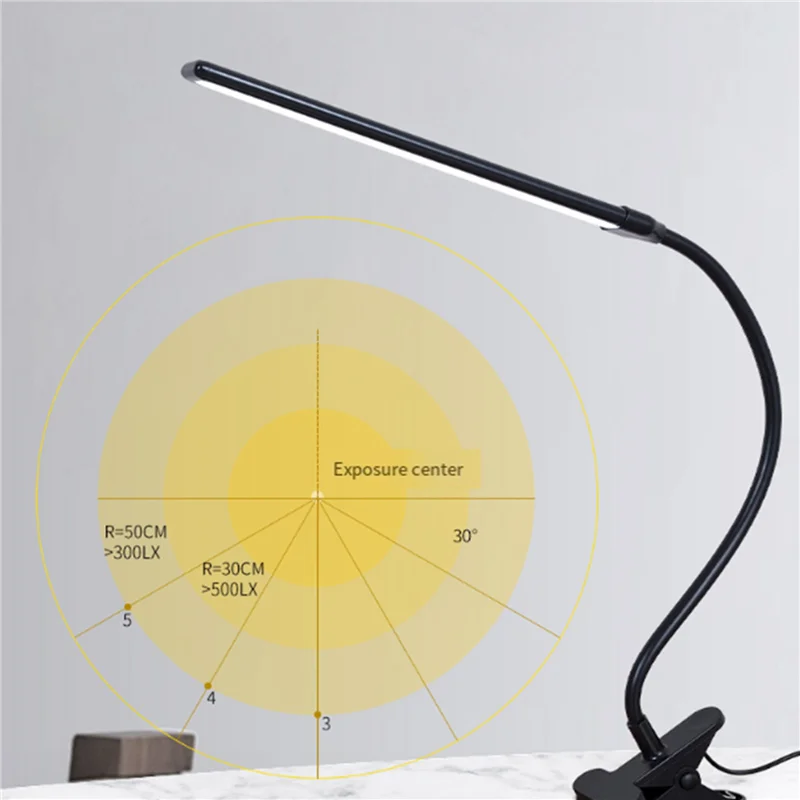 AA76-2X مصباح حامل LED بمشبك مع تقنية Clearsun LED، ضوء المشبك، رقبة مرنة قابلة للتعديل للإضاءة الدقيقة