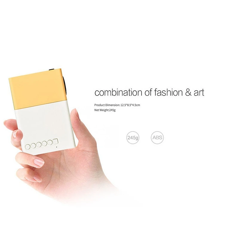 Schoolseizoen multifunctionele klaslokaal miniprojector, gemakkelijk mee te nemen met EU-stekker, zwart-wit