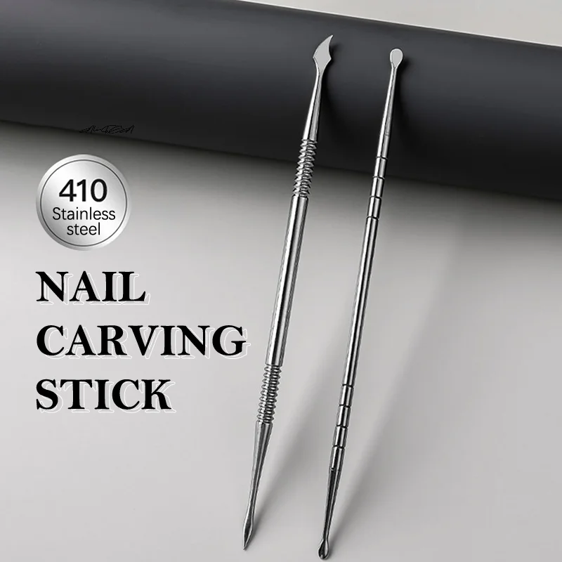 برأسين الفولاذ المقاوم للصدأ فرشاة الأظافر تمديد هلام إزالة ملعقة وإزالة الغراء عصا الكل في واحد طلاء الأظافر DippingTool #2
