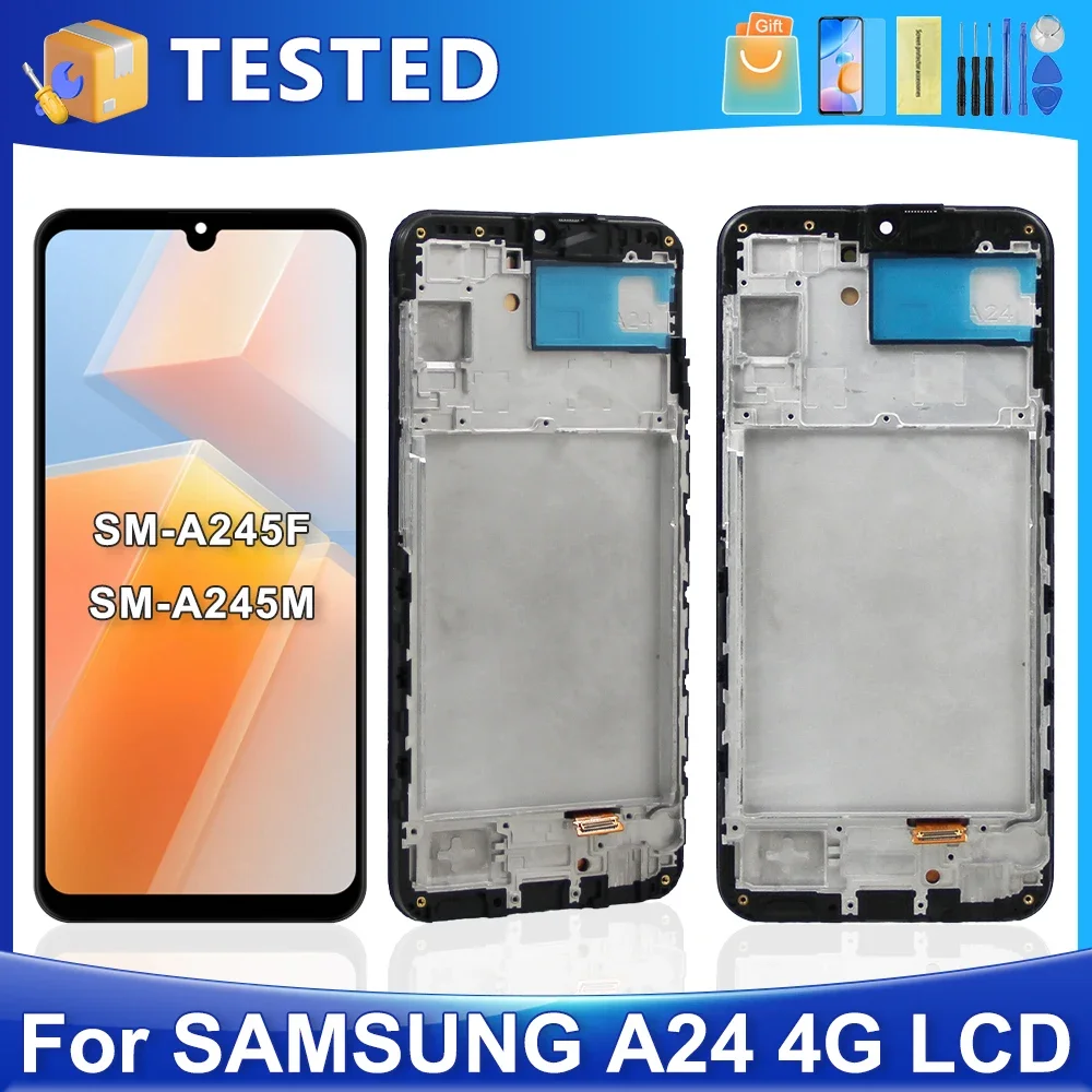 

A24 4G For Samsung For AMOLED A24 A245 A245F A245M A245N LCD Display Touch Screen Digitizer Assembly Replacement