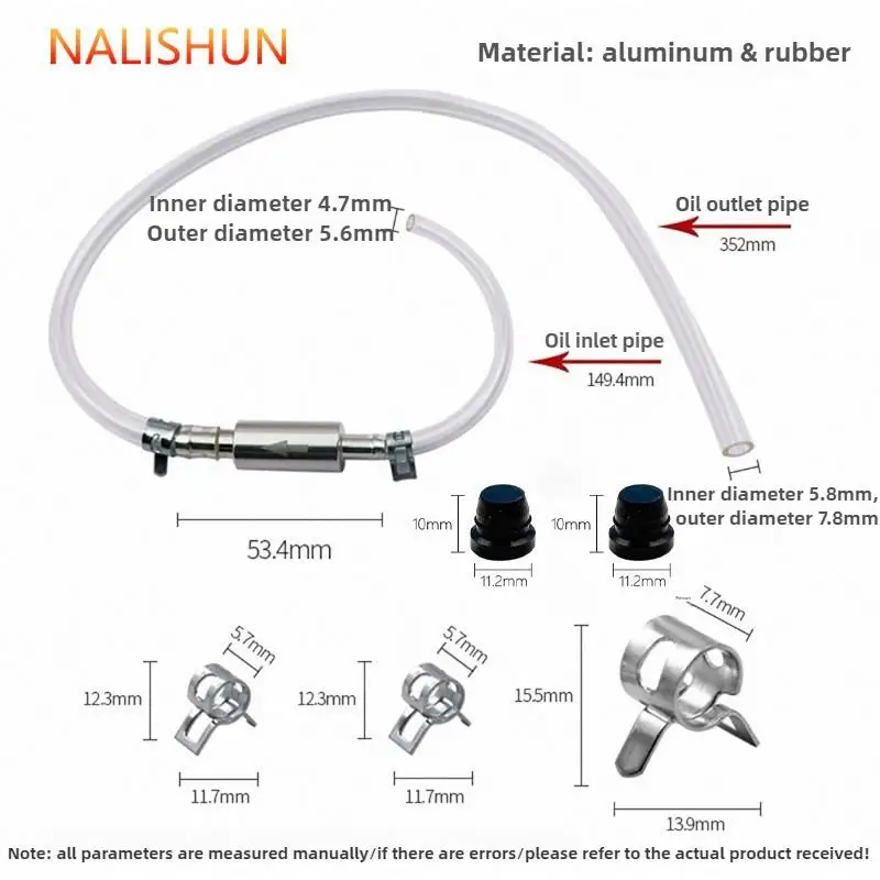 Motorcycle Brake Bleeding Oil Change Pump Tool with One Way Valve Hydraulic Clutch Valve Tube Set Hose Leak-Proof Exhaust Tube