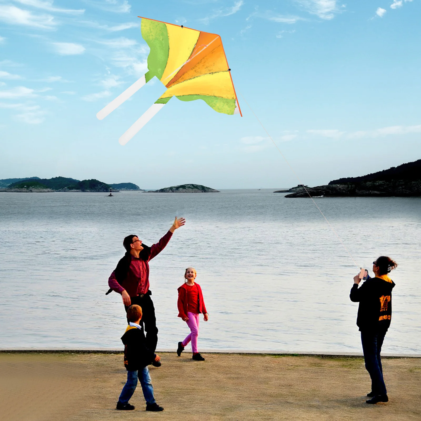 

1Set DIY Kite Blank Unpainted Flying Painting Kit Acrylic Paint Brush Kids Coloring Craft Kite Children Outdoor Fun