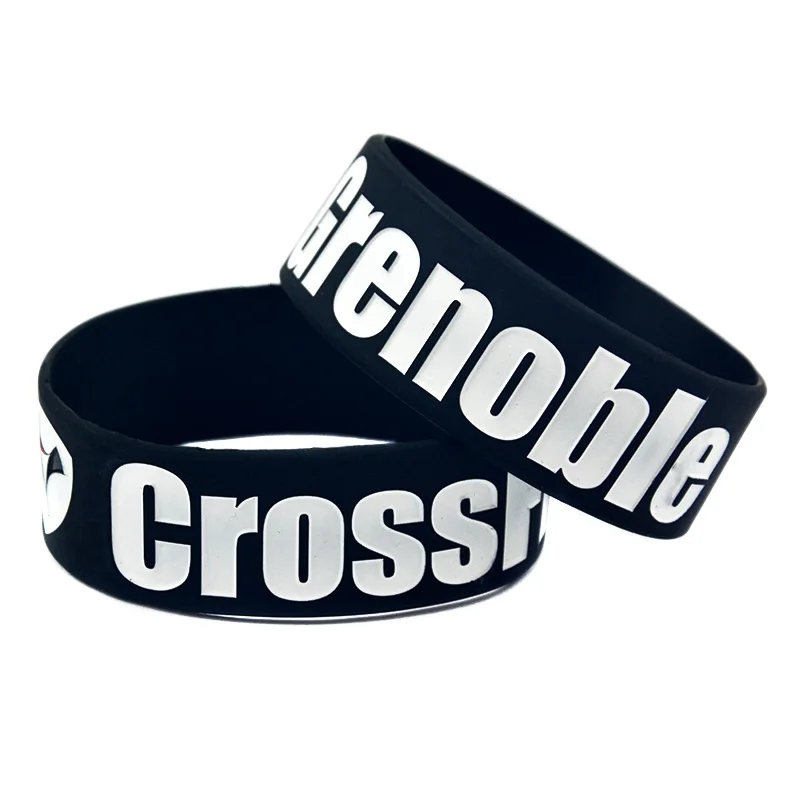 1 PC CrossFit Grenoble Silicone Bracelet One Inch Wide Sports Rubber Wristband 3 Colors