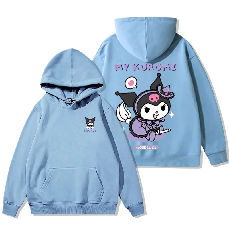 Sanrio Hooded Couplehoodie All Season Hoodie Kuromi Japanese Cute Cartoon Women's  Hoodie Y2k Top