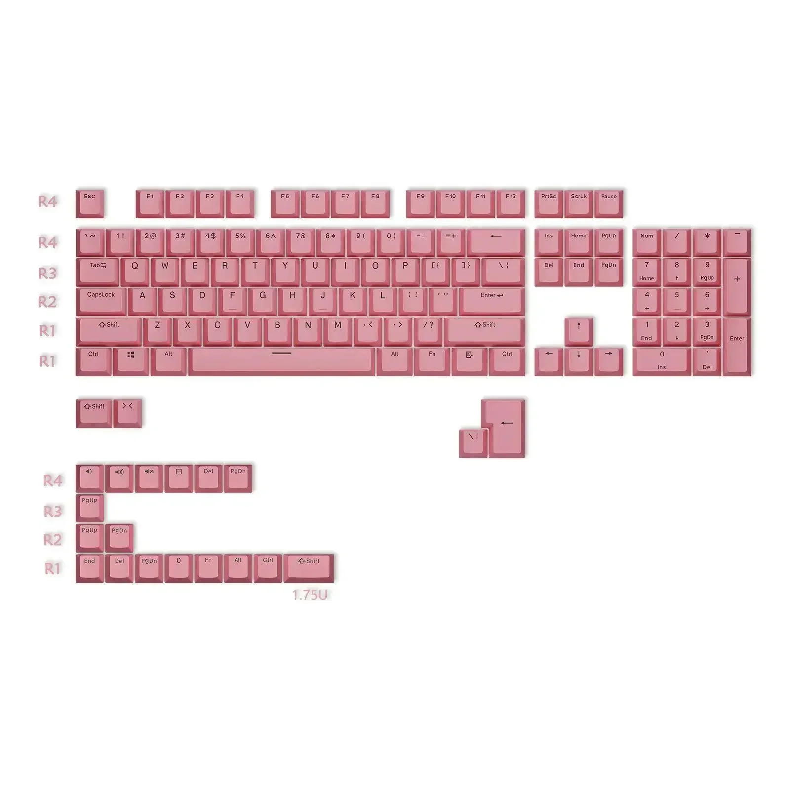 OEM alto ABS moldagem por injeção de duas cores personagem transmissão de luz teclado mecânico keycap 75 teclas 98 teclas 108 teclas completas s