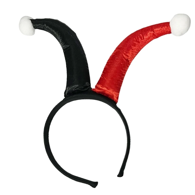 Halloween Headband Devil Clown Color Matching Long Horn Hair Hoop Demon Cosplay Costume Masquerade Party Headpiece