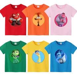 Inside Out 2 Disney Children T Shirt Boys Girls Clothes Tops Cotton Short Sleeve Summer Cartoon Anime Kids Cute Birthday Gifts