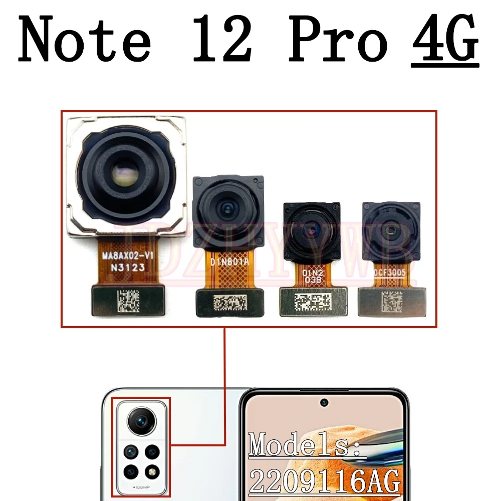

Front Rear Camera For Xiaomi Redmi Note 12S 12 Pro 4G Note12Pro Backside Wide Back Facing Main Camera Module Flex Cable
