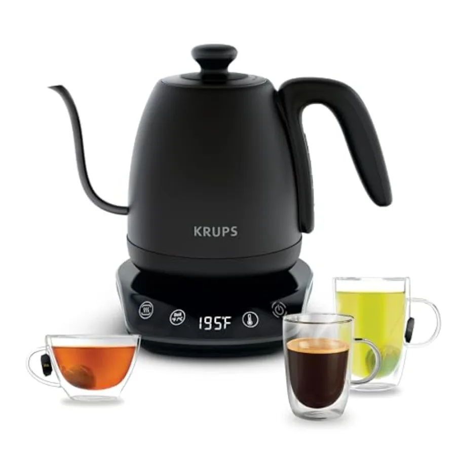 

Электрический чайник с гибким носиком 1 л, нержавеющая сталь, 1350 Вт, быстрое кипячение, контроль температуры с 8 предустановками, поддержание тепла до 60 минут, точный контроль температуры