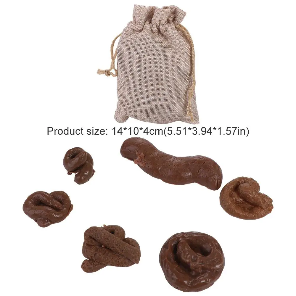 6 stks/set Realistische Shit Turd Mischief Mischief Gadget Simulatie Plastic Klassieke Shit Stuk van Shit Koffie Fake Kak Prank