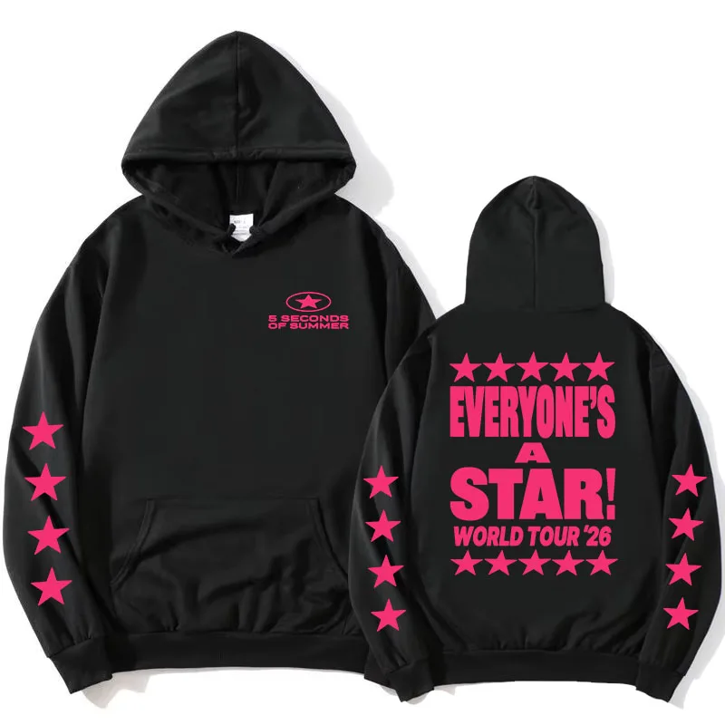 5 Seconds of Summer 5SOS Hoodies Everyone's A Star World Tour 2026 Sweatshirt mit Grafikdruck, langärmlig, lässige Damenoberteile – Detail 6