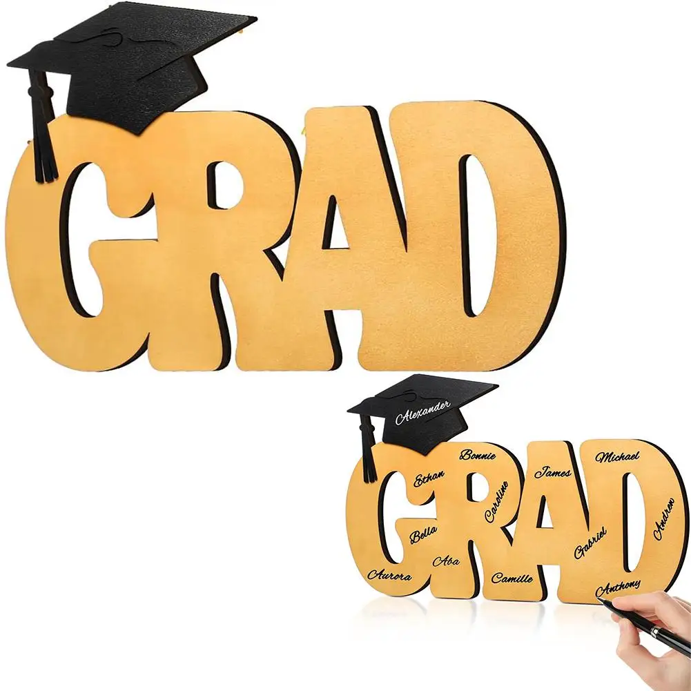 

Graduation Wooden Signature Board - Creative Photo Prop With Engraved Design, Portable Autograph Tool For Graduation Ceremo Q3Q4