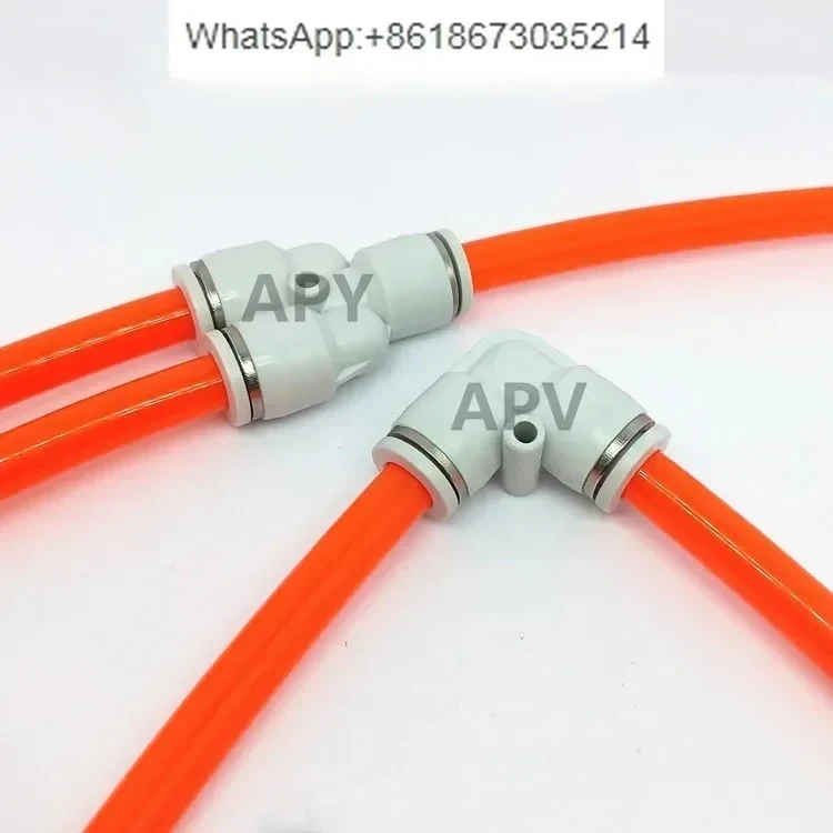100 PCS  Y-type tee trachea accessories APY4/APY6/APY8/10/12/14/16mm pneumatic tee connector